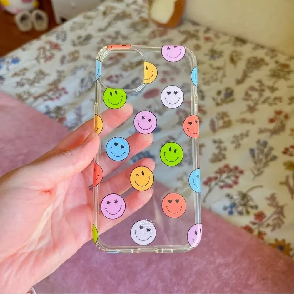 Velvet Caviar Have a Nice Day Smiley Print iPhone 13 Case Pink